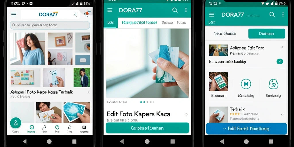 Tampilan antarmuka DORA77 saat mengedit foto kertas kaca.