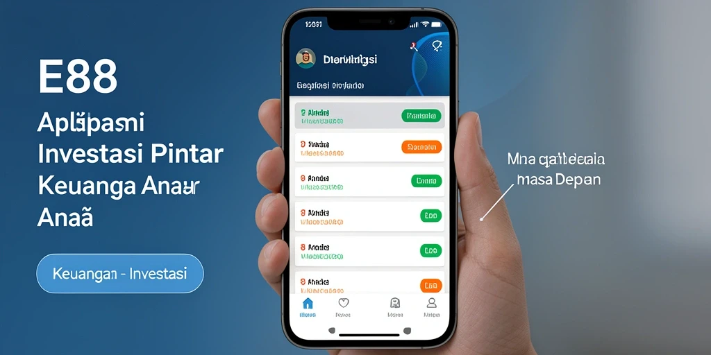 Screenshot utama E88 menunjukkan antarmuka intuitif untuk berinvestasi.