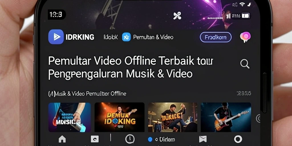 Tampilan antarmuka pengguna IDRKING yang sederhana dan fungsional untuk Pemutar Video Offline.