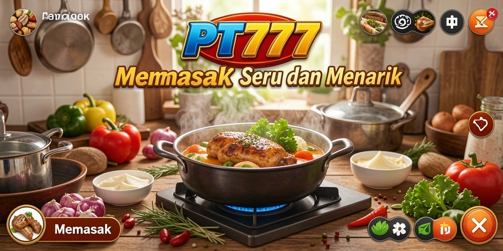 Tampilan antarmuka game Memasak PT777 yang interaktif dan menarik.