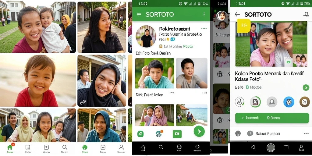 Tampilan antarmuka pengguna SORTOTO untuk membuat kolase foto.
